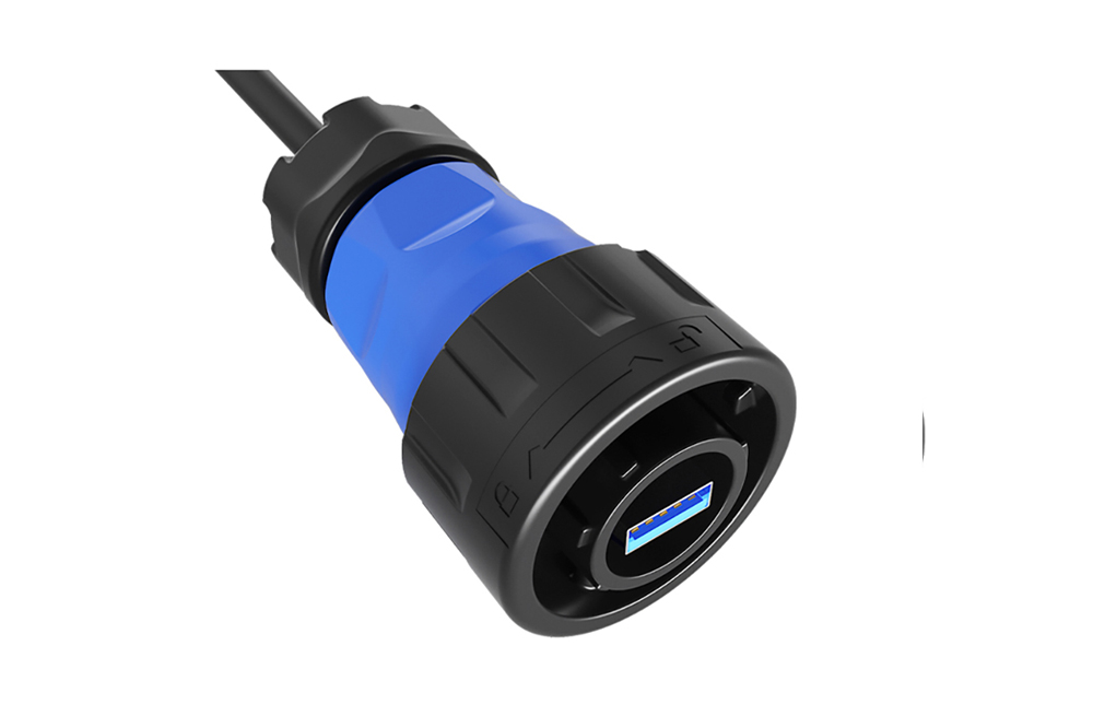 YM-24-USB3.0塑膠防水航空插頭插座工業(yè)數據連接器