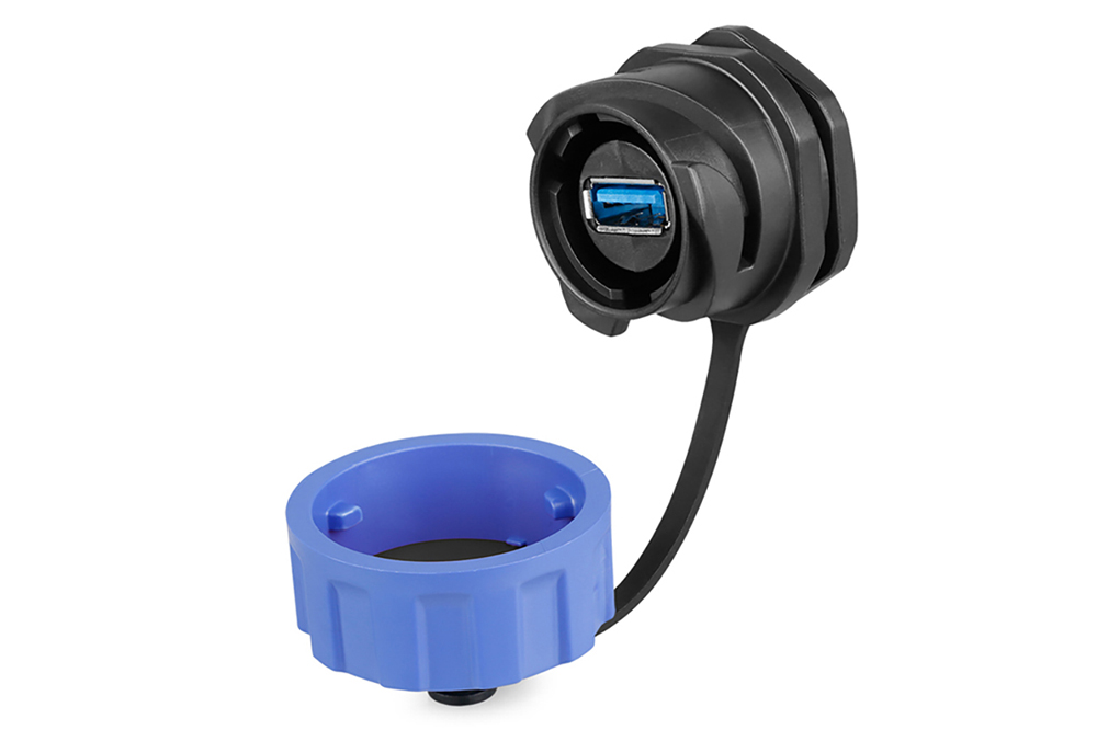 YM-24-USB3.0塑膠防水航空插頭插座工業(yè)數據連接器