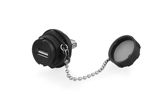 YU-USB2.0數據塑膠+公頭+母座防水航空插頭連接器